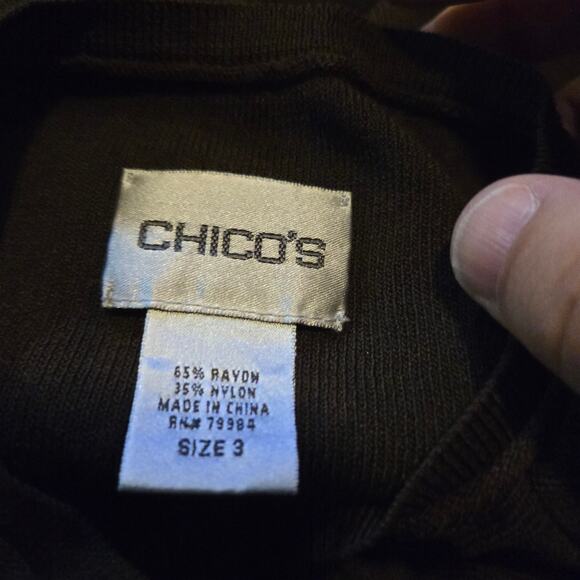 Chico’s Dark Brown Knit Sleeveless Top Size 3 XL - Picture 3 of 10